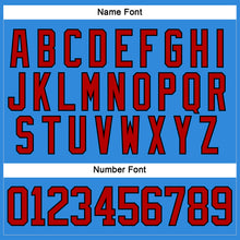 Load image into Gallery viewer, Custom Sky Blue Red-Black Hockey Lace Neck Jersey