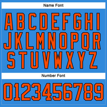 Load image into Gallery viewer, Custom Sky Blue Orange-Black Hockey Lace Neck Jersey