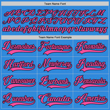 Загрузить изображение в средство просмотра галереи, Custom Sky Blue Pink-Black Hockey Lace Neck Jersey