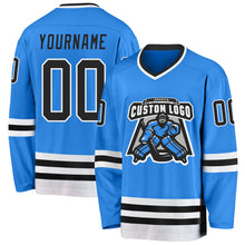 Charger l'image dans la galerie, Custom Powder Blue Black-White Hockey Jersey