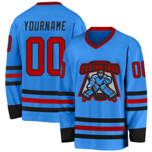 Charger l'image dans la galerie, Custom Powder Blue Red-Black Hockey Jersey