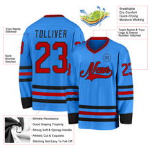 Charger l'image dans la galerie, Custom Powder Blue Red-Black Hockey Jersey