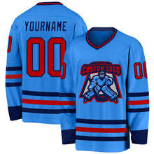 Charger l'image dans la galerie, Custom Powder Blue Red-Navy Hockey Jersey