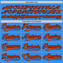 Load image into Gallery viewer, Custom Powder Blue Orange-Black Hockey Jersey