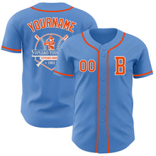 Laden Sie das Bild in den Galerie-Viewer, Custom Powder Blue Orange-White Authentic Baseball Jersey