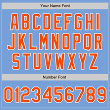 Laden Sie das Bild in den Galerie-Viewer, Custom Powder Blue Orange-White Authentic Baseball Jersey