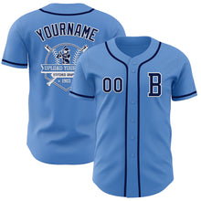 Laden Sie das Bild in den Galerie-Viewer, Custom Powder Blue Navy-White Authentic Baseball Jersey