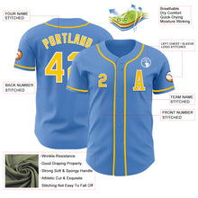 Laden Sie das Bild in den Galerie-Viewer, Custom Powder Blue Yellow-White Authentic Baseball Jersey