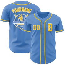 Laden Sie das Bild in den Galerie-Viewer, Custom Powder Blue Yellow-White Authentic Baseball Jersey