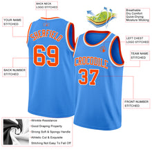 Laden Sie das Bild in den Galerie-Viewer, Custom Powder Blue Orange-White Authentic Basketball Jersey
