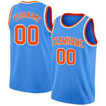 Laden Sie das Bild in den Galerie-Viewer, Custom Powder Blue Orange-White Authentic Basketball Jersey