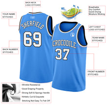 Laden Sie das Bild in den Galerie-Viewer, Custom Powder Blue White-Black Authentic Basketball Jersey