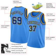Laden Sie das Bild in den Galerie-Viewer, Custom Powder Blue Royal-Gold Authentic Basketball Jersey