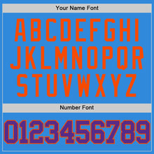 Laden Sie das Bild in den Galerie-Viewer, Custom Powder Blue Purple-Orange Authentic Basketball Jersey