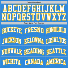 Laden Sie das Bild in den Galerie-Viewer, Custom Powder Blue White-Gold Authentic Basketball Jersey