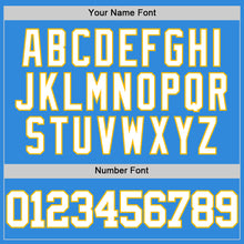 Laden Sie das Bild in den Galerie-Viewer, Custom Powder Blue White-Gold Authentic Basketball Jersey