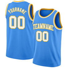Laden Sie das Bild in den Galerie-Viewer, Custom Powder Blue White-Gold Authentic Basketball Jersey