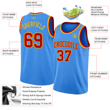 Laden Sie das Bild in den Galerie-Viewer, Custom Powder Blue Red-Gold Authentic Basketball Jersey