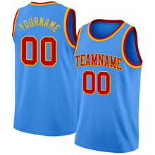 Laden Sie das Bild in den Galerie-Viewer, Custom Powder Blue Red-Gold Authentic Basketball Jersey