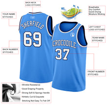 Laden Sie das Bild in den Galerie-Viewer, Custom Powder Blue White-Navy Authentic Basketball Jersey
