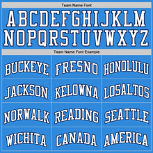 Laden Sie das Bild in den Galerie-Viewer, Custom Powder Blue White-Navy Authentic Basketball Jersey
