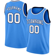 Laden Sie das Bild in den Galerie-Viewer, Custom Powder Blue White-Navy Authentic Basketball Jersey