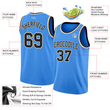 Laden Sie das Bild in den Galerie-Viewer, Custom Powder Blue Black-Cream Authentic Basketball Jersey