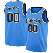Laden Sie das Bild in den Galerie-Viewer, Custom Powder Blue Black-Cream Authentic Basketball Jersey