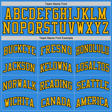 Laden Sie das Bild in den Galerie-Viewer, Custom Powder Blue Black-Gold Authentic Basketball Jersey