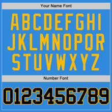 Laden Sie das Bild in den Galerie-Viewer, Custom Powder Blue Black-Gold Authentic Basketball Jersey