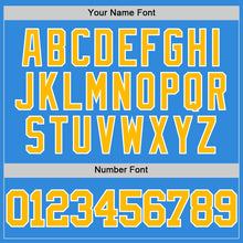 Laden Sie das Bild in den Galerie-Viewer, Custom Powder Blue Gold-White Authentic Basketball Jersey