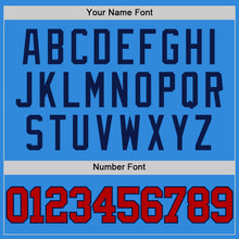 Laden Sie das Bild in den Galerie-Viewer, Custom Powder Blue Red-Navy Authentic Basketball Jersey