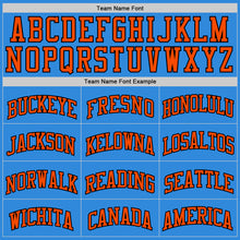 Laden Sie das Bild in den Galerie-Viewer, Custom Powder Blue Orange-Black Authentic Basketball Jersey