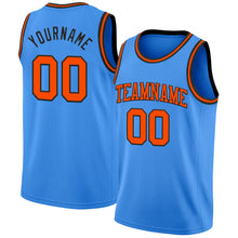 Laden Sie das Bild in den Galerie-Viewer, Custom Powder Blue Orange-Black Authentic Basketball Jersey