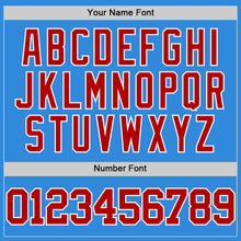 Laden Sie das Bild in den Galerie-Viewer, Custom Powder Blue Red-White Authentic Basketball Jersey