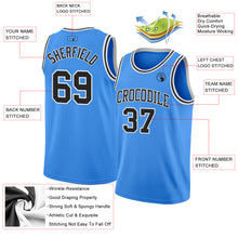 Laden Sie das Bild in den Galerie-Viewer, Custom Powder Blue Black-White Authentic Basketball Jersey