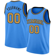 Laden Sie das Bild in den Galerie-Viewer, Custom Powder Blue Old Gold-Black Authentic Basketball Jersey