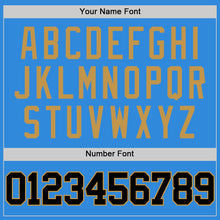 Laden Sie das Bild in den Galerie-Viewer, Custom Powder Blue Black-Old Gold Authentic Basketball Jersey