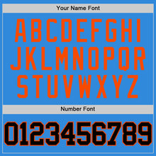 Laden Sie das Bild in den Galerie-Viewer, Custom Powder Blue Black-Orange Authentic Basketball Jersey