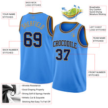 Laden Sie das Bild in den Galerie-Viewer, Custom Powder Blue Navy-Old Gold Authentic Basketball Jersey