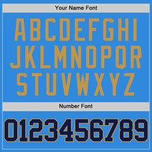 Laden Sie das Bild in den Galerie-Viewer, Custom Powder Blue Navy-Old Gold Authentic Basketball Jersey