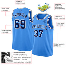 Laden Sie das Bild in den Galerie-Viewer, Custom Powder Blue Navy-White Authentic Basketball Jersey