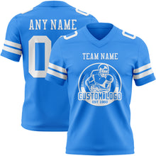 Load image into Gallery viewer, Custom Powder Blue White Authentic Football Jersey