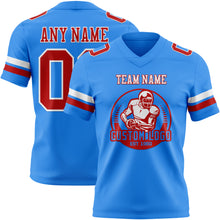 Load image into Gallery viewer, Custom Powder Blue Red-White Authentic Football Jersey