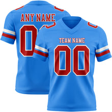 Load image into Gallery viewer, Custom Powder Blue Red-White Authentic Football Jersey