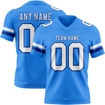 Custom Powder Blue White-Royal Authentic Football Jersey