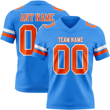 Load image into Gallery viewer, Custom Powder Blue Orange-White Authentic Football Jersey