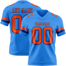 Load image into Gallery viewer, Custom Powder Blue Orange-Royal Authentic Football Jersey