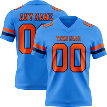 Load image into Gallery viewer, Custom Powder Blue Orange-Navy Authentic Football Jersey