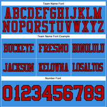 Load image into Gallery viewer, Custom Powder Blue Red-Black Authentic Football Jersey